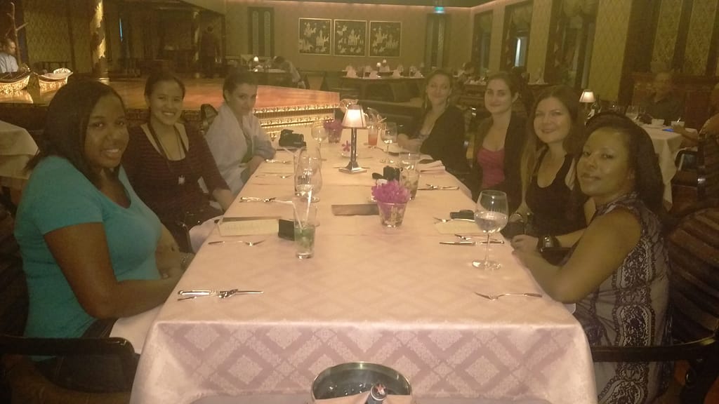 An awesome group of blogging ladies enjoying fine dining. Thanks TBEX!