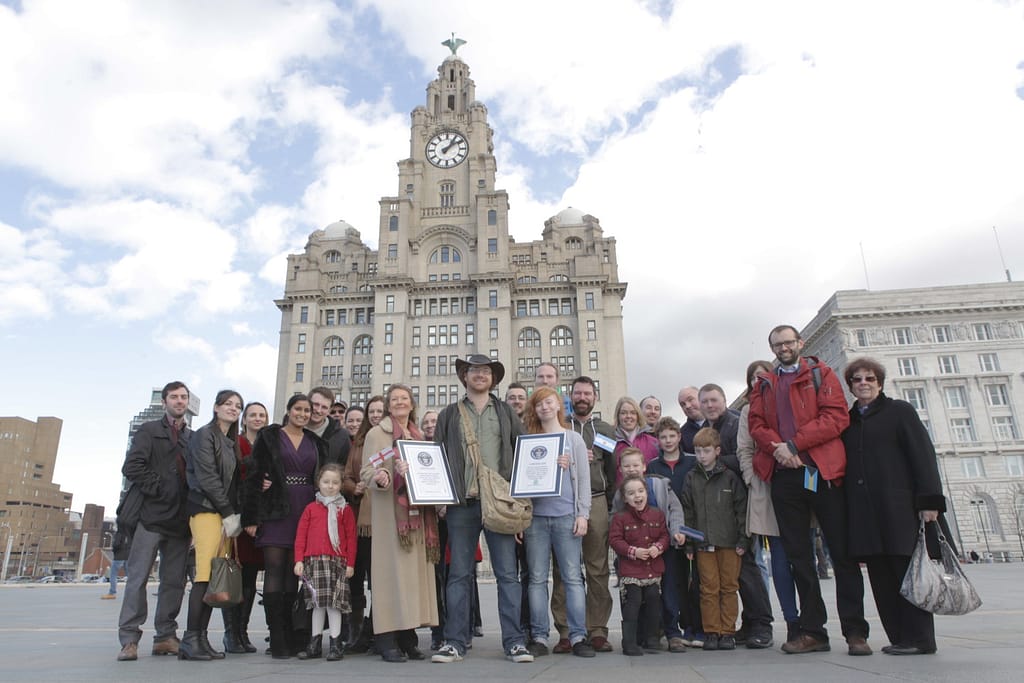 Graham with family, friends and his Guinness World Record book certificates!