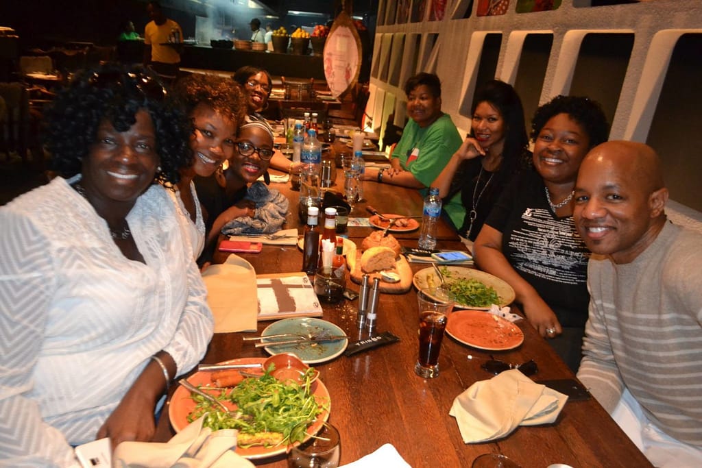 At Tribes restaurant this spring with iluv2globetrot/BALA members.