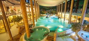 Photo Courtesy Carolus Thermen, Aachen. Main Lobby pool.