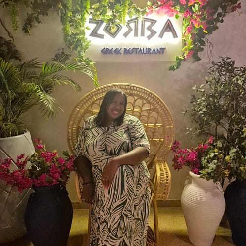 Photo of myself at Zorba restaurant. 