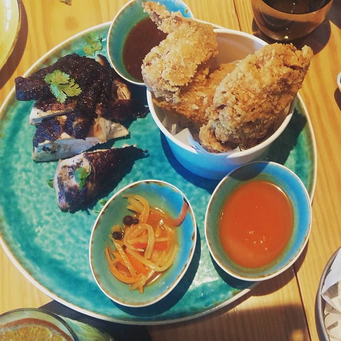 Spitfiyah Jerk Chicken and O.G. Fried Chicken. Nom, nom,nom.