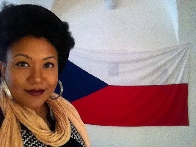 Pier with the Czech Republic flag.