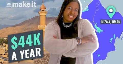 CNBC Make It graphic of me in Oman. 